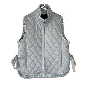 Banana Republic NWT Quilted Puffer Vest Split‎ Tie Sides Velvet Trim Zip …